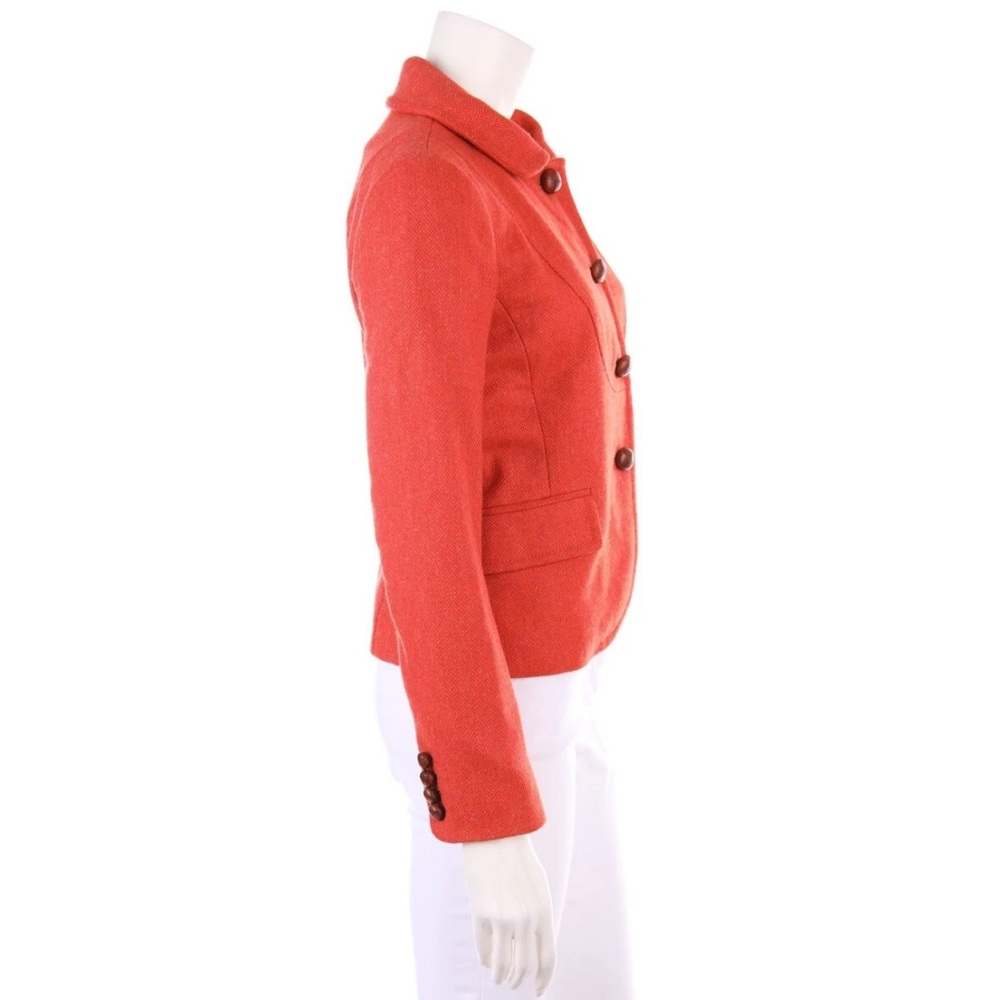J. Crew Women's Orange Herringbone Wool Blazer - Picture 2 of 4